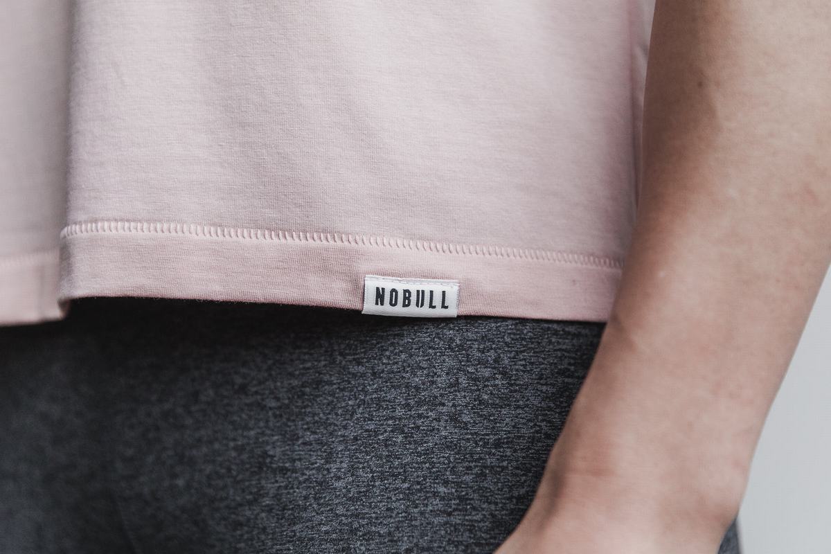 Nobull Lightweight Boxy Women's T Shirts Rose | Australia (PX4283)